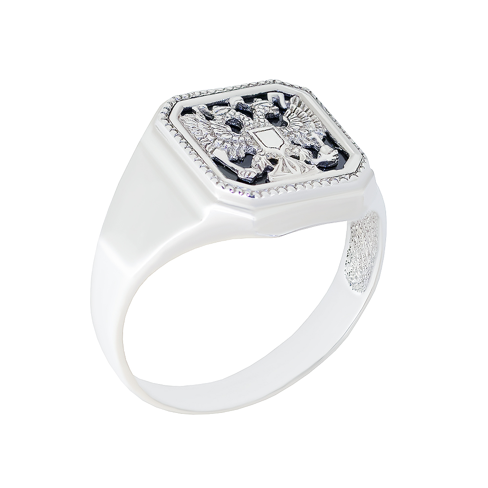 Печатка из серебра с камнем Фианит фото, цены