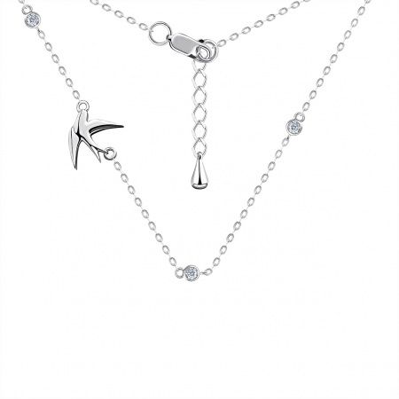 Колье из серебра с камнем Фианит фото, цены