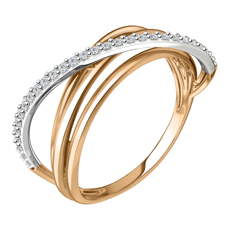 Кольцо из золота с камнем Фианит фото, цены