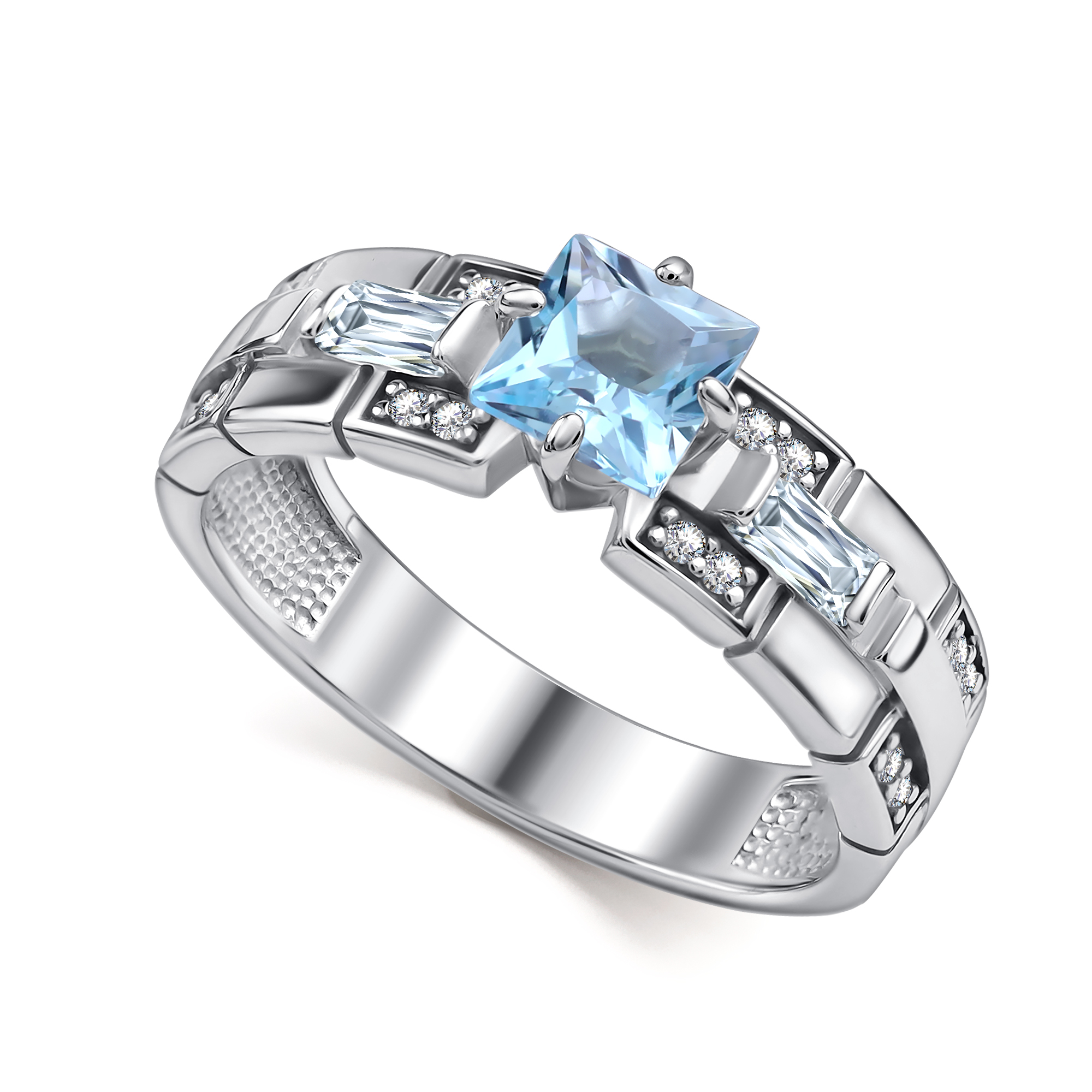 Кольцо из серебра с камнем Топаз, Фианит фото, цены