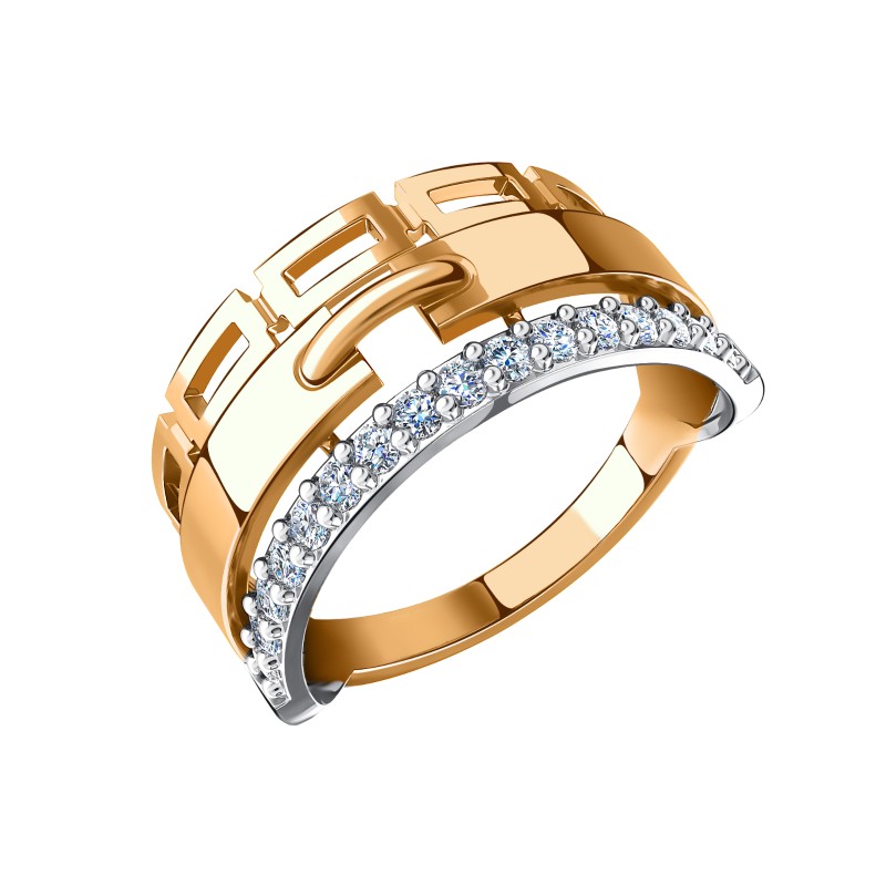 Кольцо из золота с камнем Фианит фото, цены