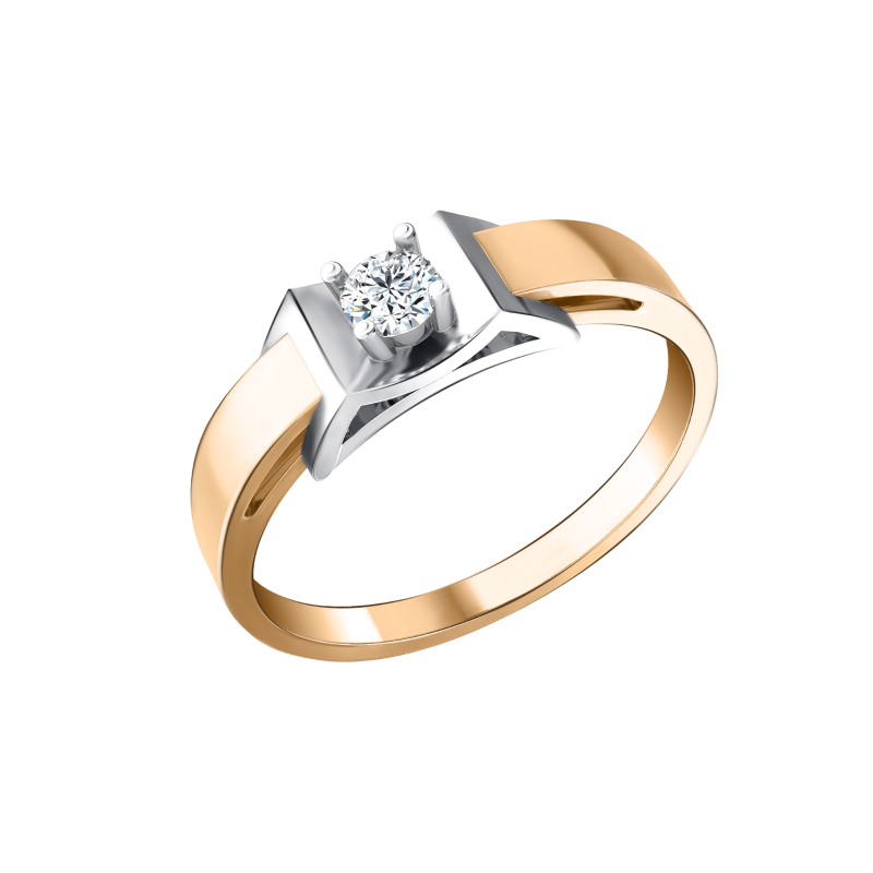 Кольцо из золота с камнем Фианит фото, цены