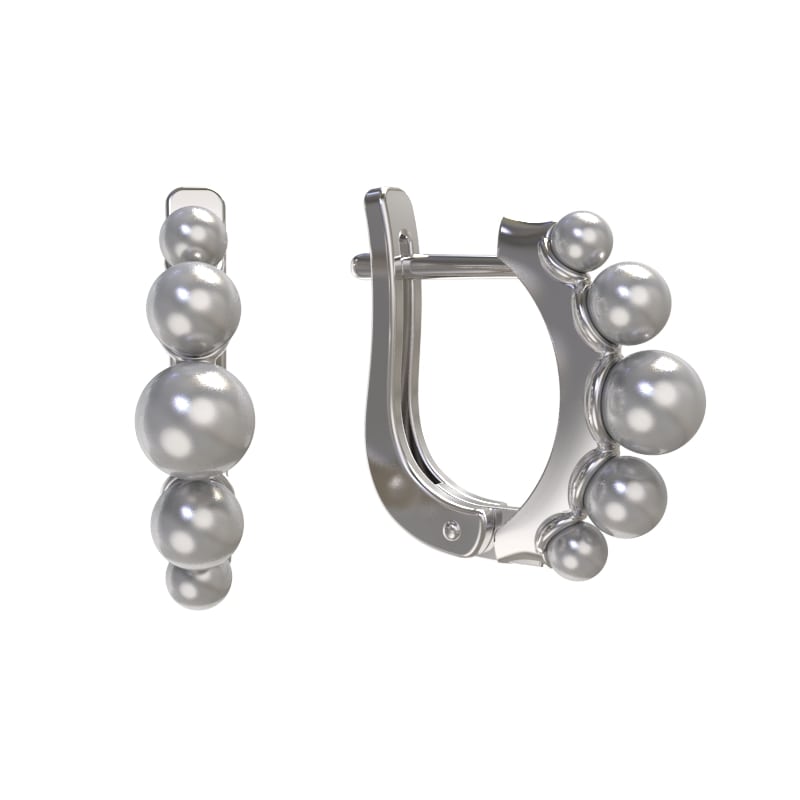 Серьги из серебра с камнем Жемчуг фото, цены