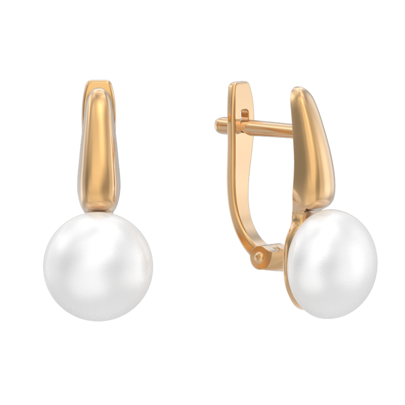 Серьги из золота с камнем Жемчуг фото, цены