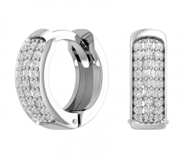 Серьги из серебра с камнем Фианит фото, цены