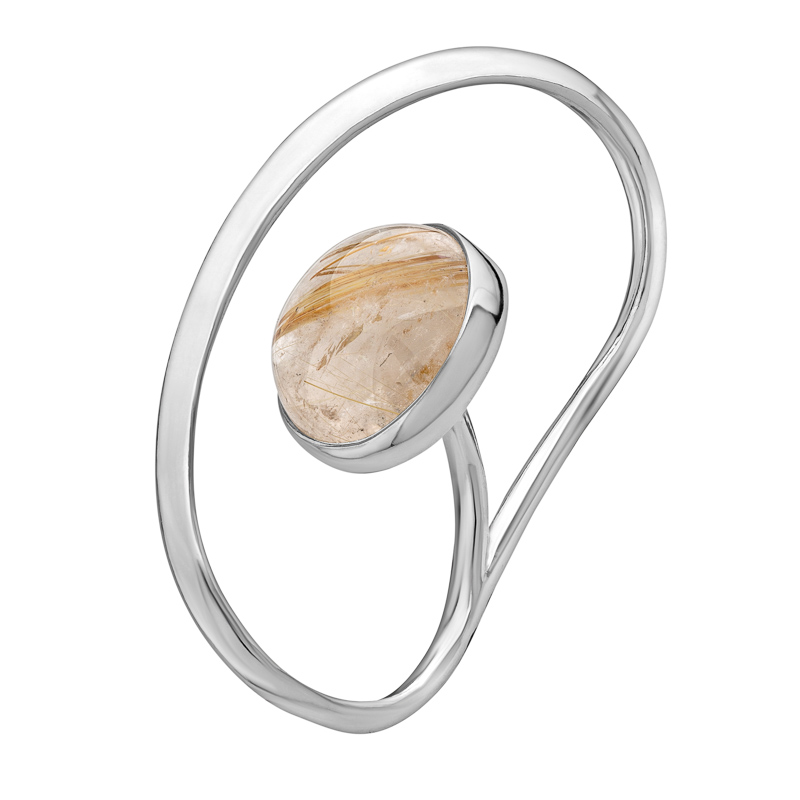 Кольцо из серебра с камнем Кварц фото, цены