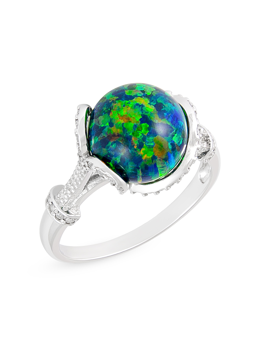 Кольцо из серебра с камнем Опал фото, цены