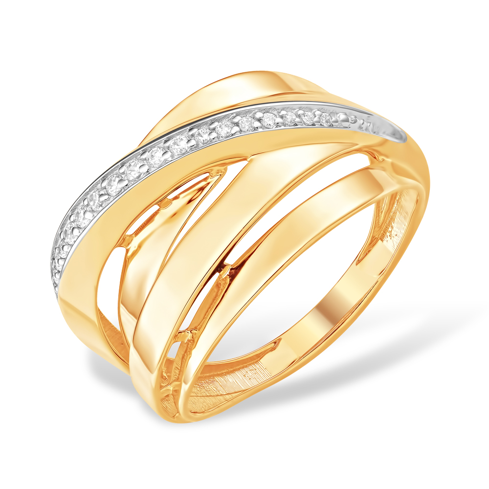 Кольцо из золота с камнем Фианит фото, цены