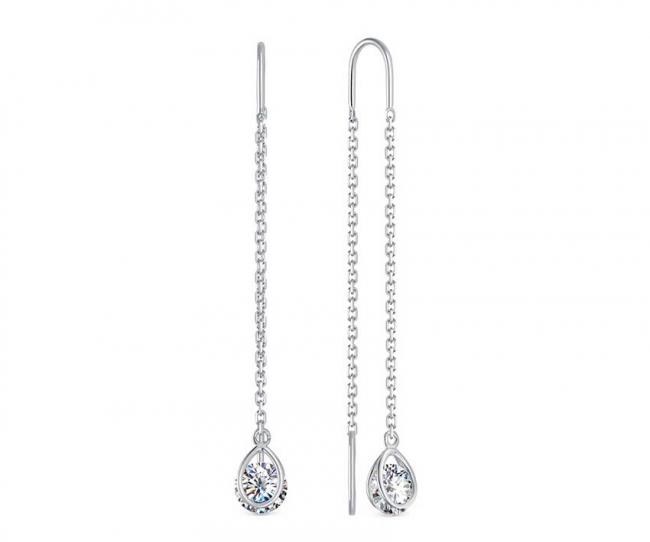 Продевки из серебра с камнем Фианит фото, цены