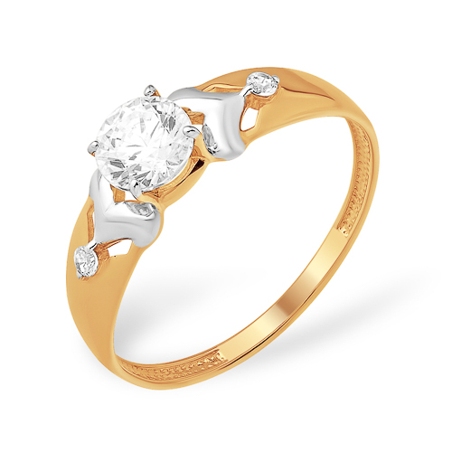 Кольцо из золота с камнем Фианит фото, цены