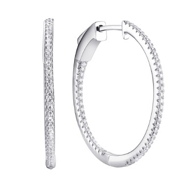 Серьги из серебра с камнем Фианит фото, цены