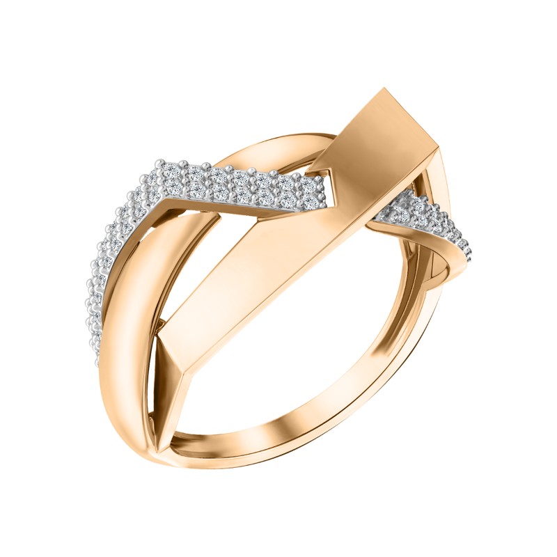 Кольцо из золота с камнем Фианит фото, цены