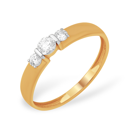 Кольцо из золота с камнем Фианит фото, цены