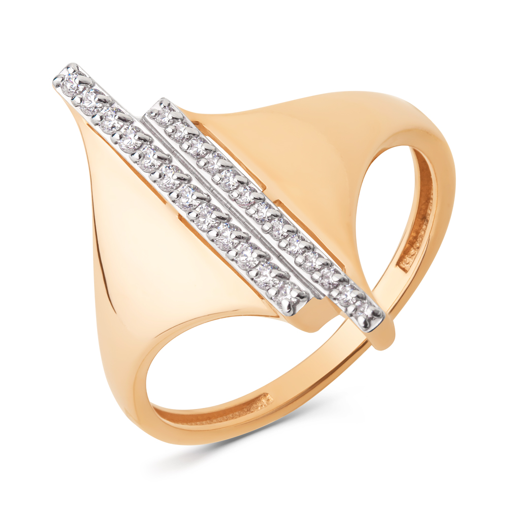 Кольцо из золота с камнем Фианит фото, цены