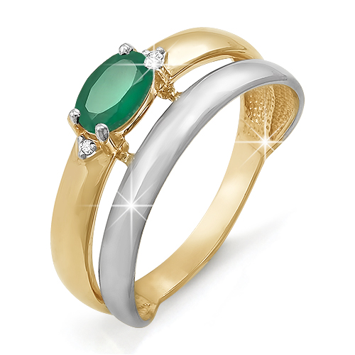Кольцо из золота с камнем Бриллиант, Изумруд фото, цены