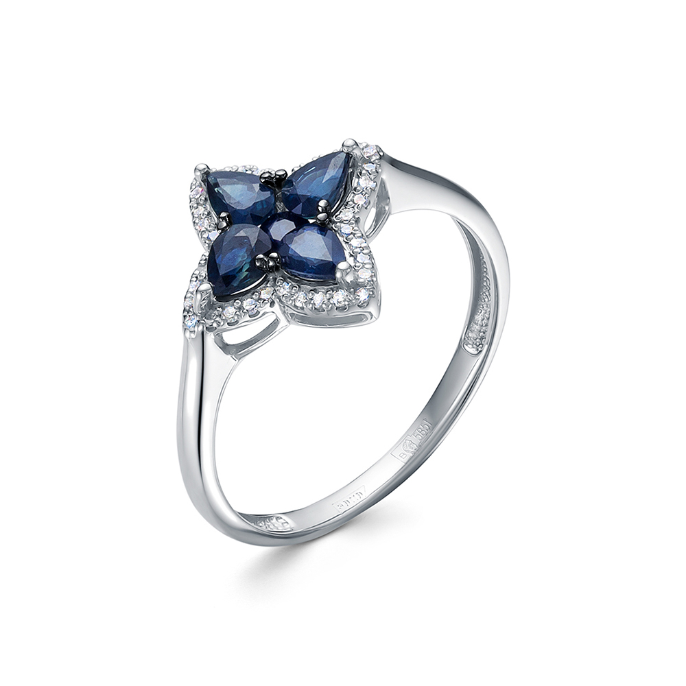 Кольцо из золота с камнем Бриллиант, Сапфир фото, цены