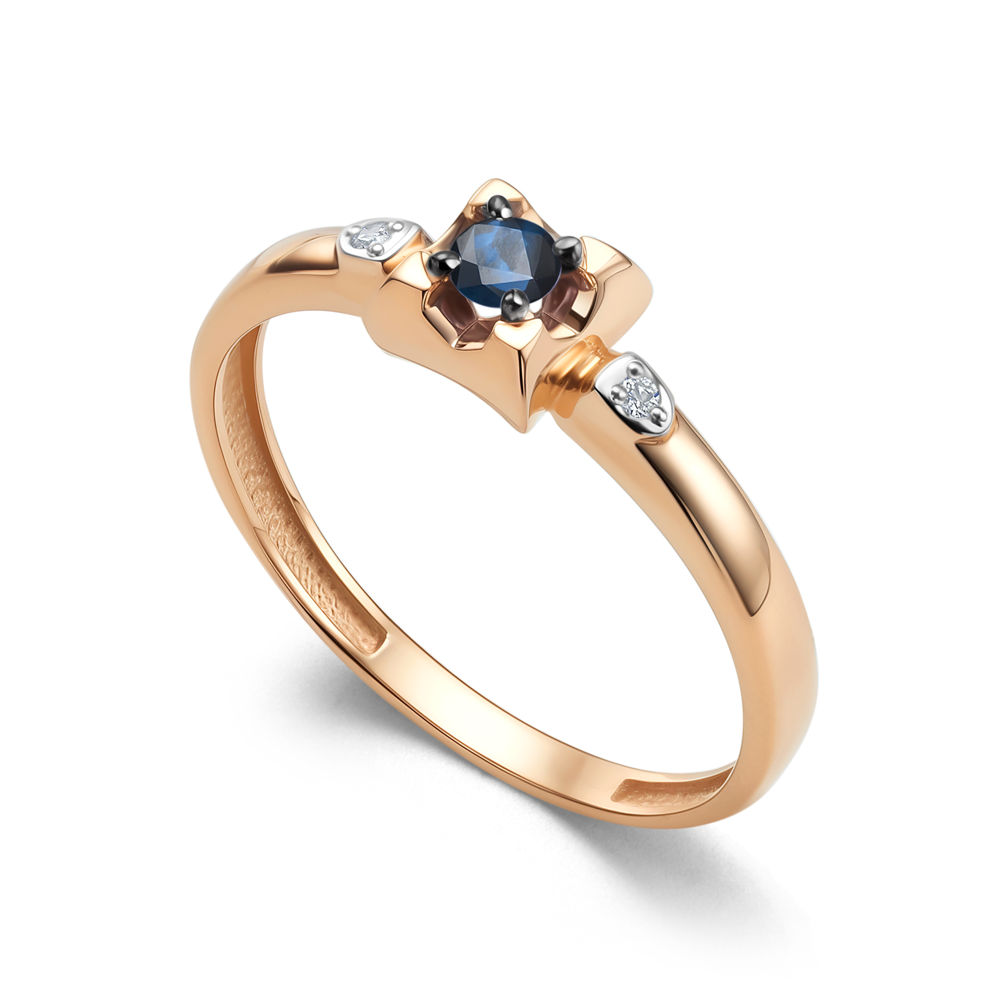 Кольцо из золота с камнем Бриллиант, Сапфир фото, цены