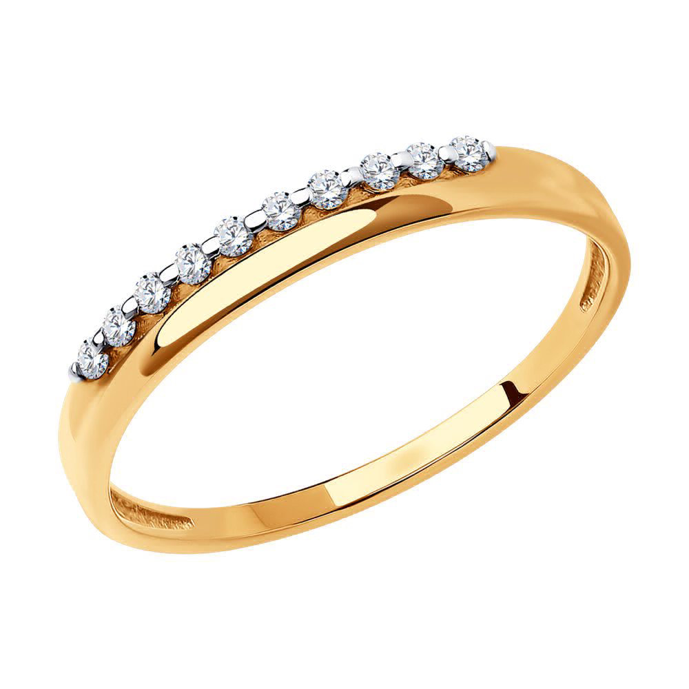 Кольцо из золота с камнем Фианит фото, цены