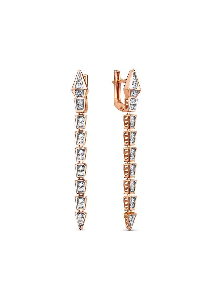 Серьги из золота с камнем Фианит фото, цены