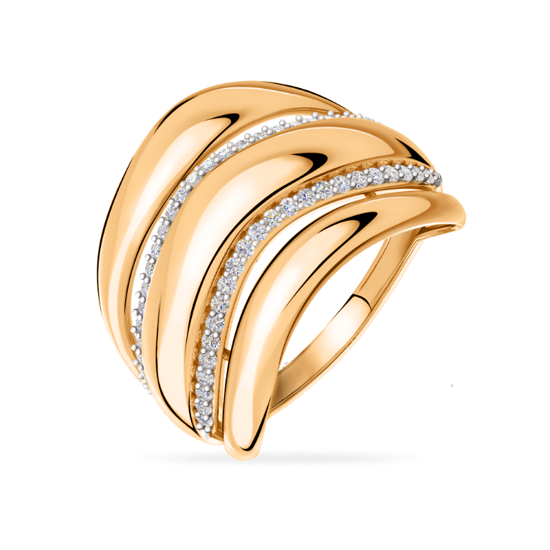 Кольцо из золота с камнем Фианит фото, цены