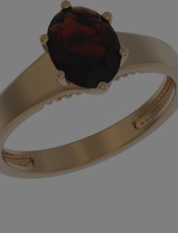 Кольцо из золота с камнем Гранат фото, цены