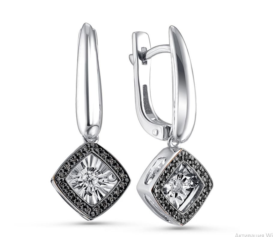 Серьги из золота с камнем Бриллиант,  фото, цены