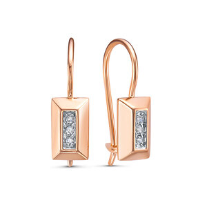 Серьги из золота с камнем Фианит фото, цены