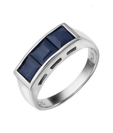 Кольцо из серебра с камнем Сапфир фото, цены