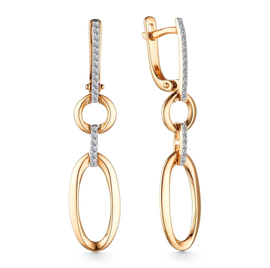 Серьги из золота с камнем Бриллиант фото, цены