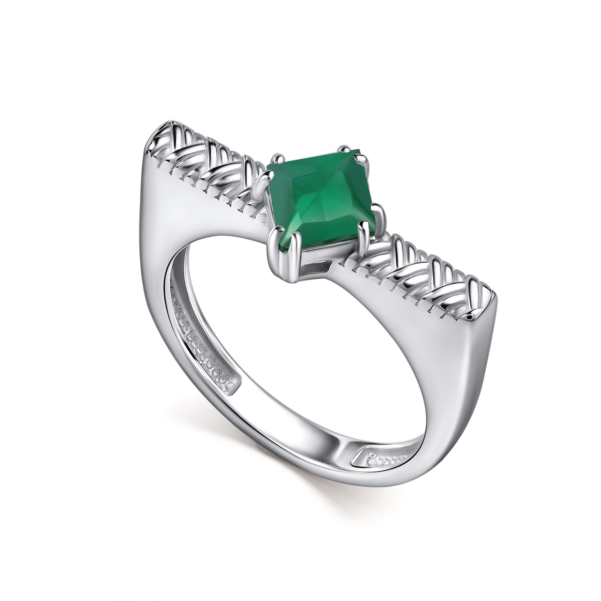 Кольцо из серебра с камнем Агат фото, цены