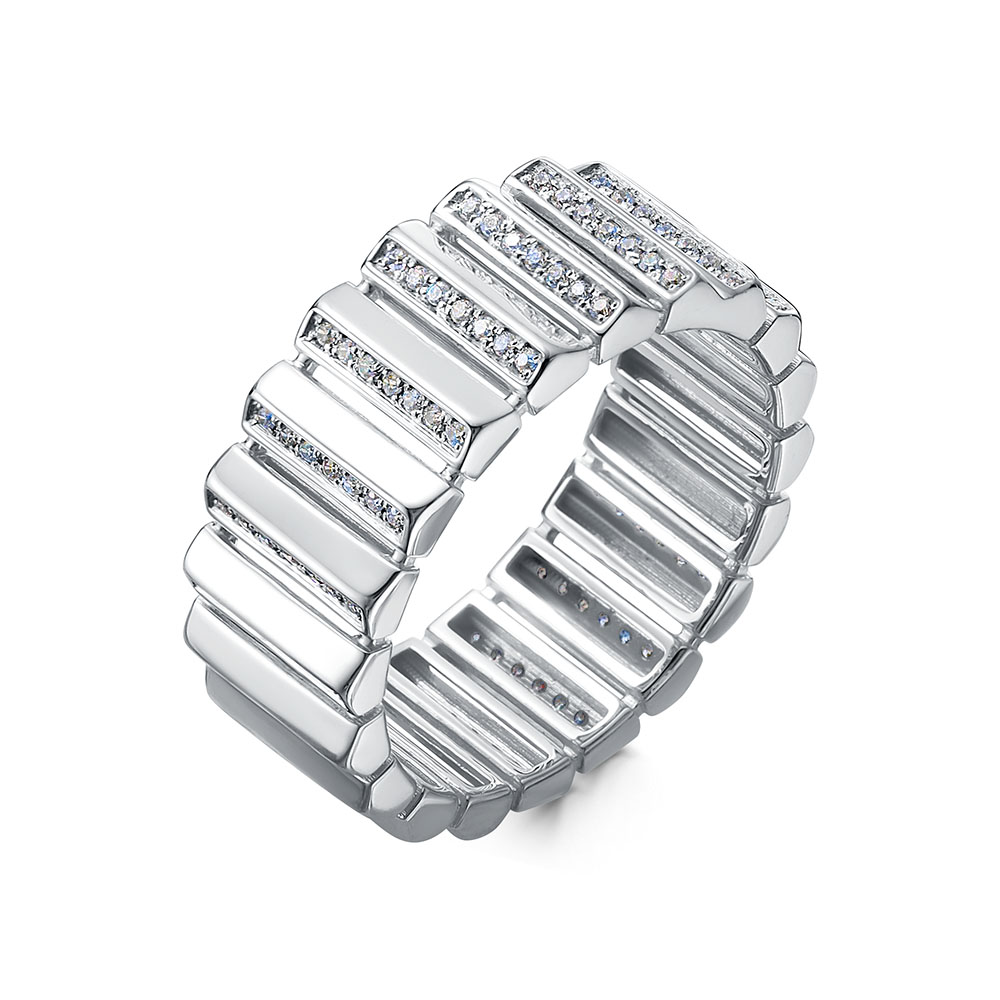 Кольцо из серебра с камнем Фианит фото, цены