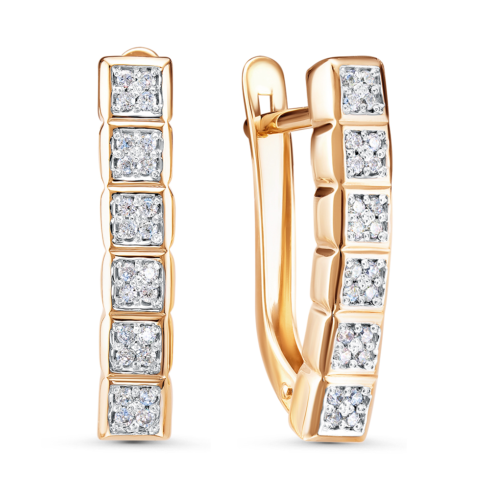 Серьги из золота с камнем Фианит фото, цены