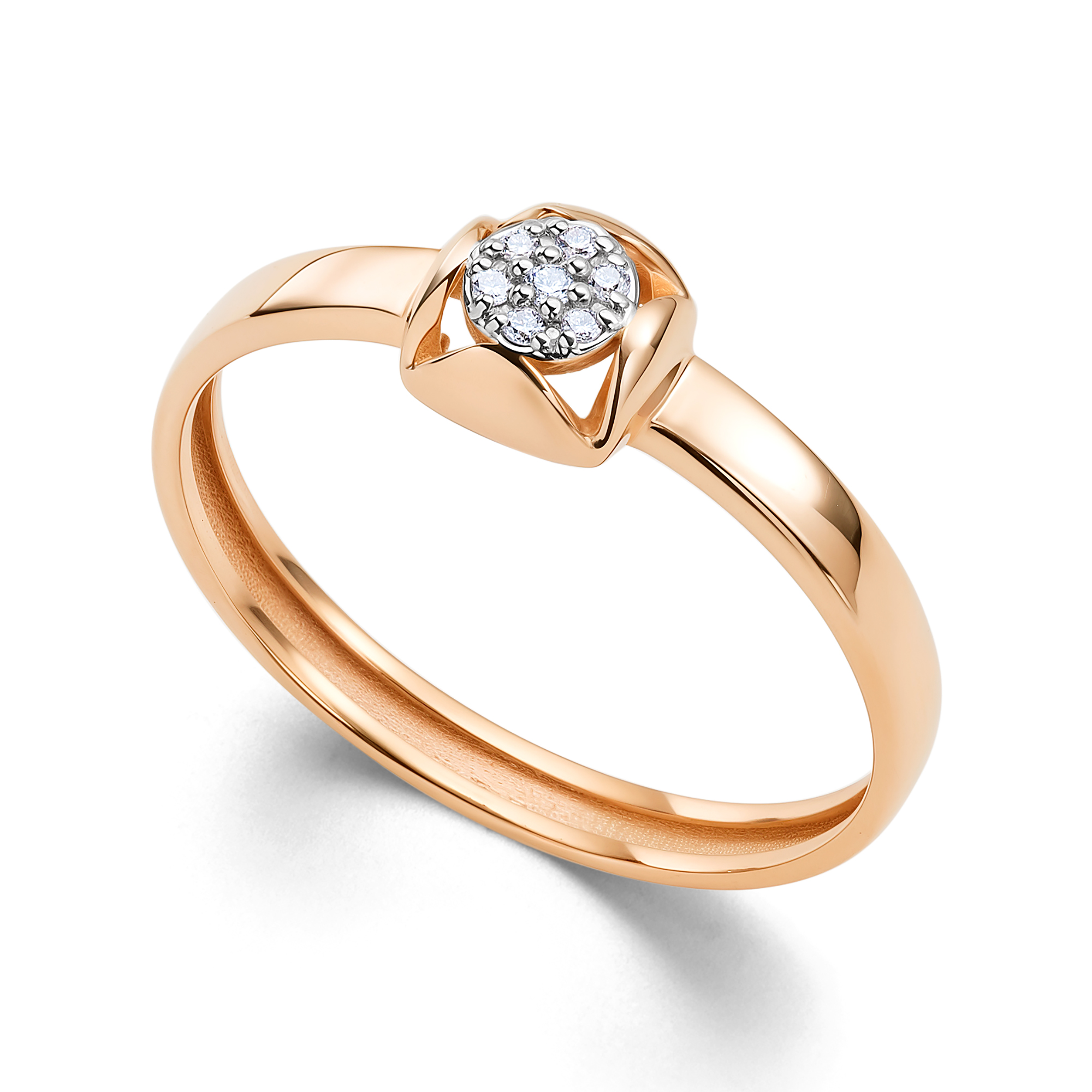 Кольцо из золота с камнем Бриллиант фото, цены