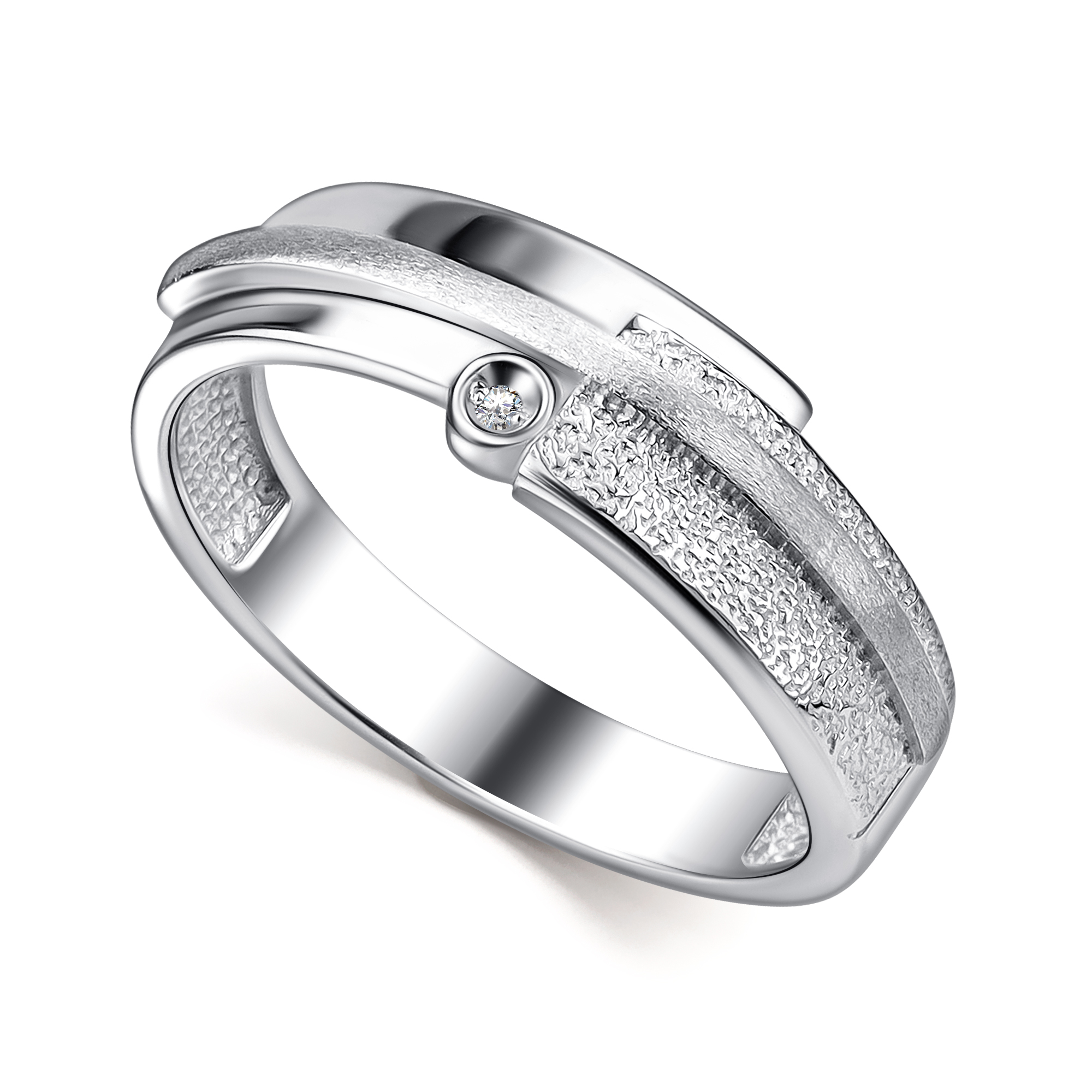 Кольцо из серебра с камнем Бриллиант фото, цены