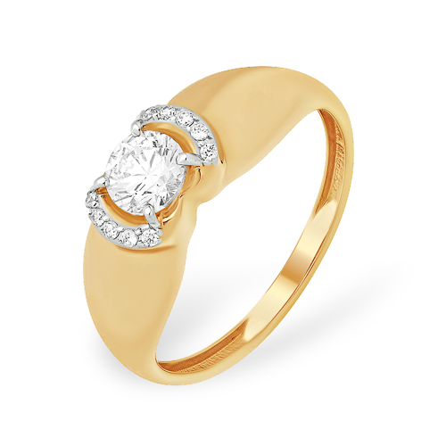 Кольцо из золота с камнем Фианит фото, цены