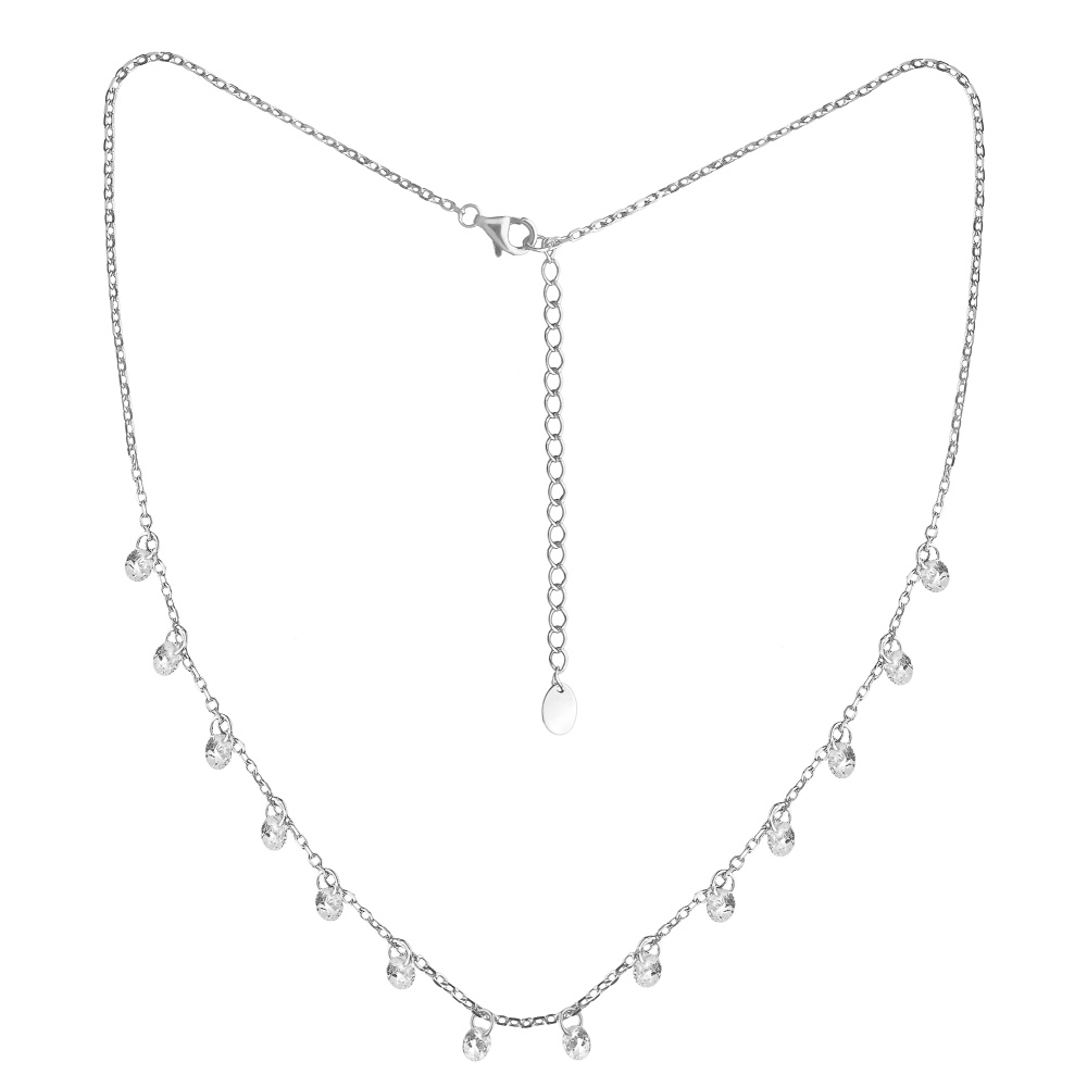 Колье из серебра с камнем Фианит фото, цены