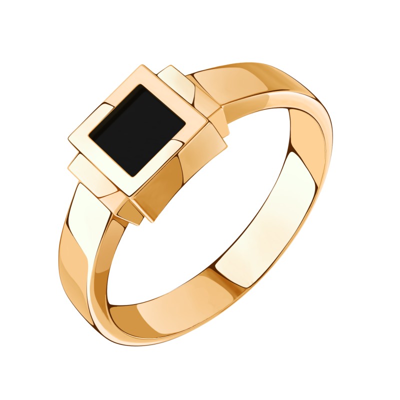 Печатка из золота с камнем Оникс фото, цены