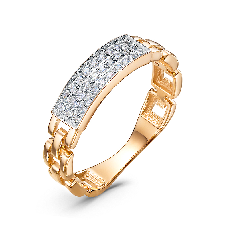 Кольцо из золота с камнем Фианит фото, цены