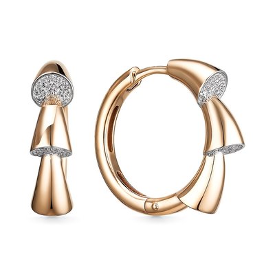 Серьги из золота с камнем Фианит фото, цены