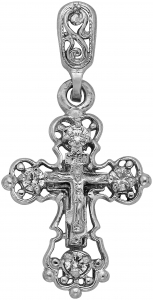 Крест из серебра с камнем Фианит фото, цены