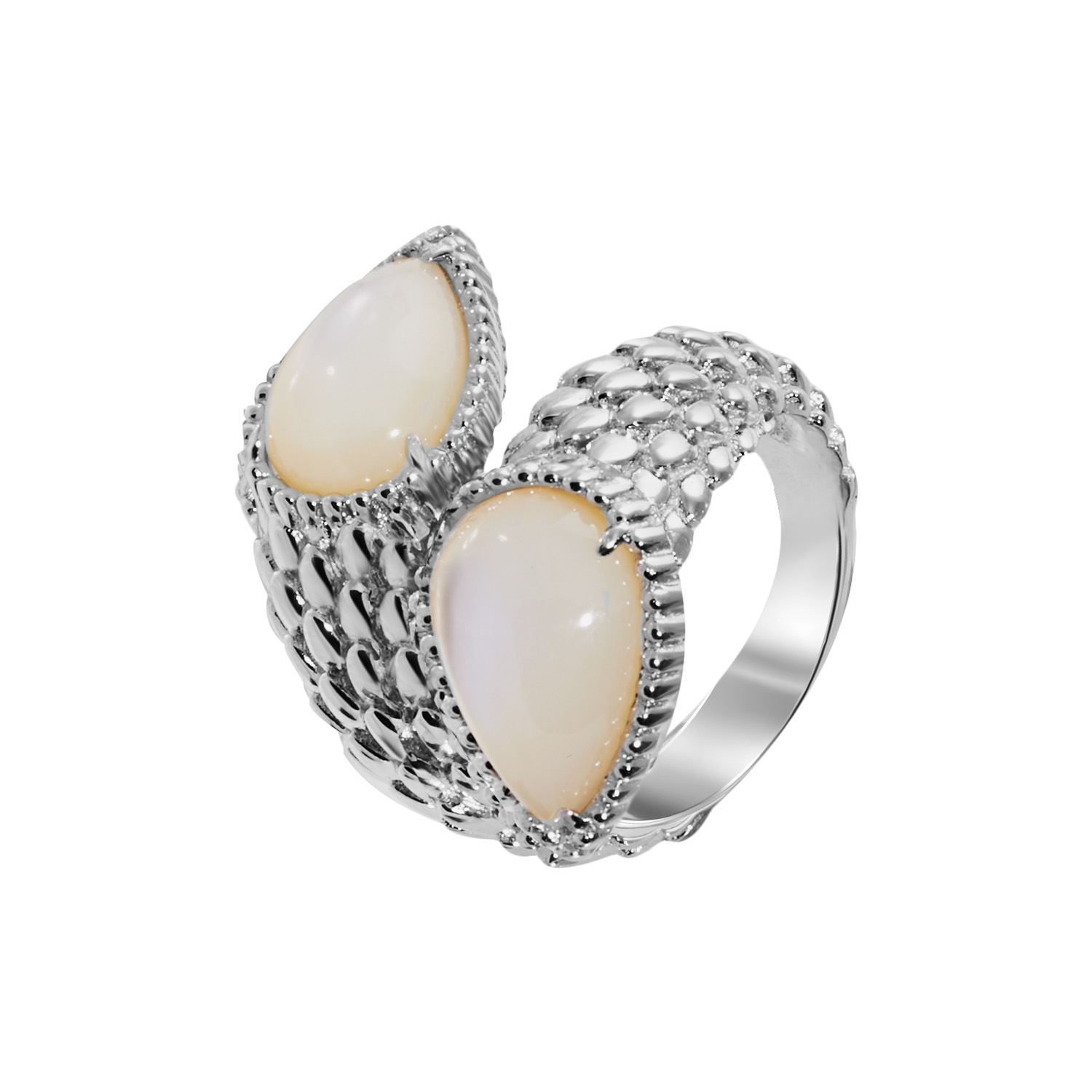 Кольцо из серебра с камнем Перламутр фото, цены