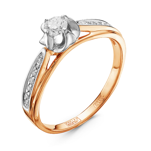 Кольцо из золота с камнем Бриллиант фото, цены