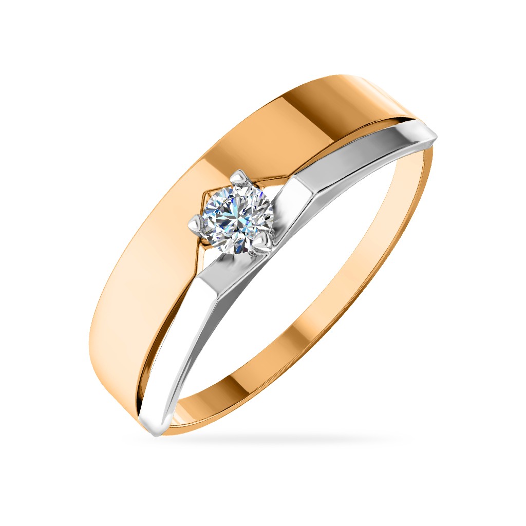 Кольцо из золота с камнем Фианит фото, цены