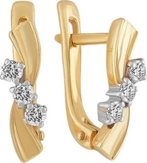 Серьги из золота с камнем Бриллиант фото, цены