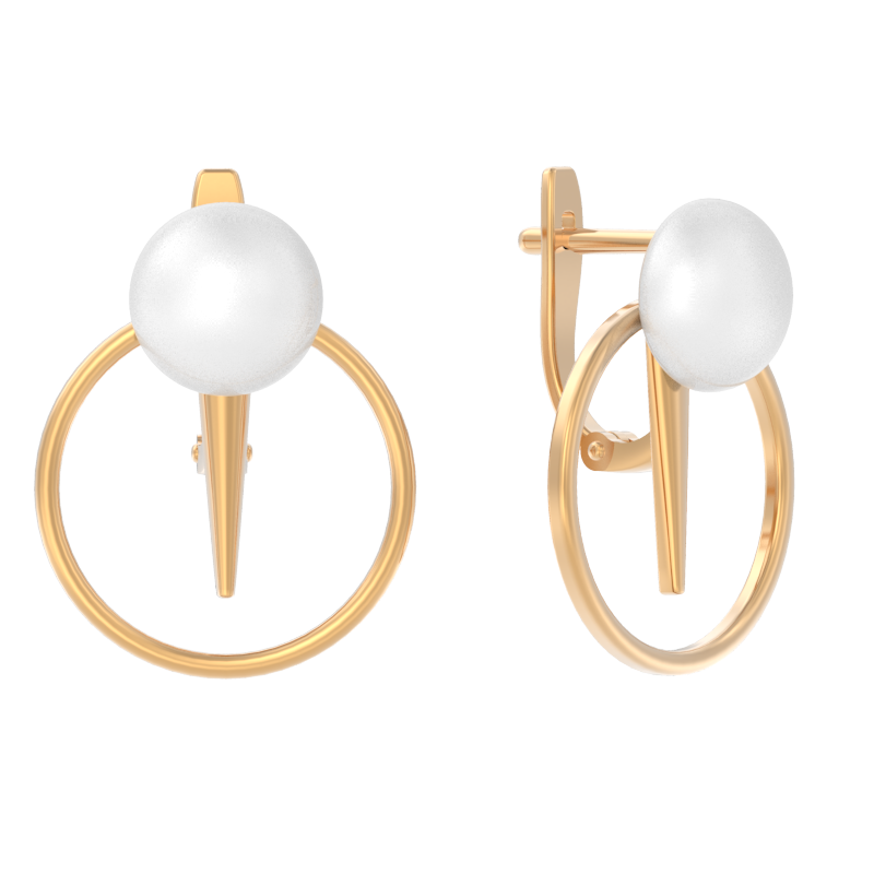 Серьги из золота с камнем Жемчуг фото, цены