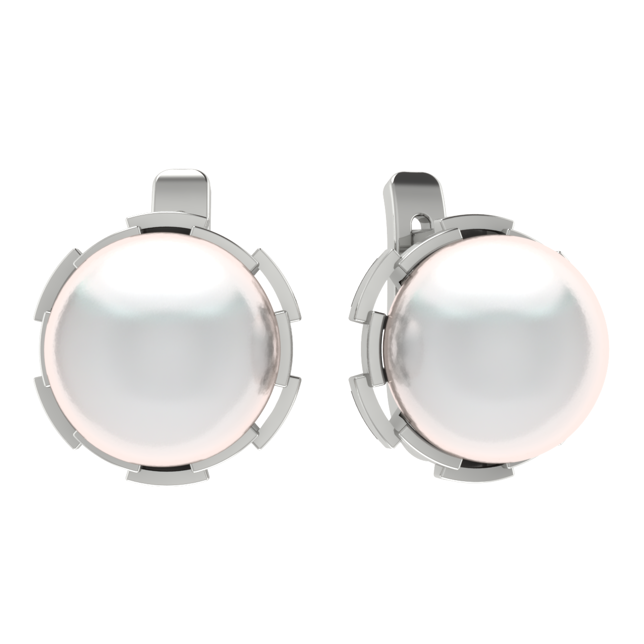 Серьги из серебра с камнем Жемчуг фото, цены