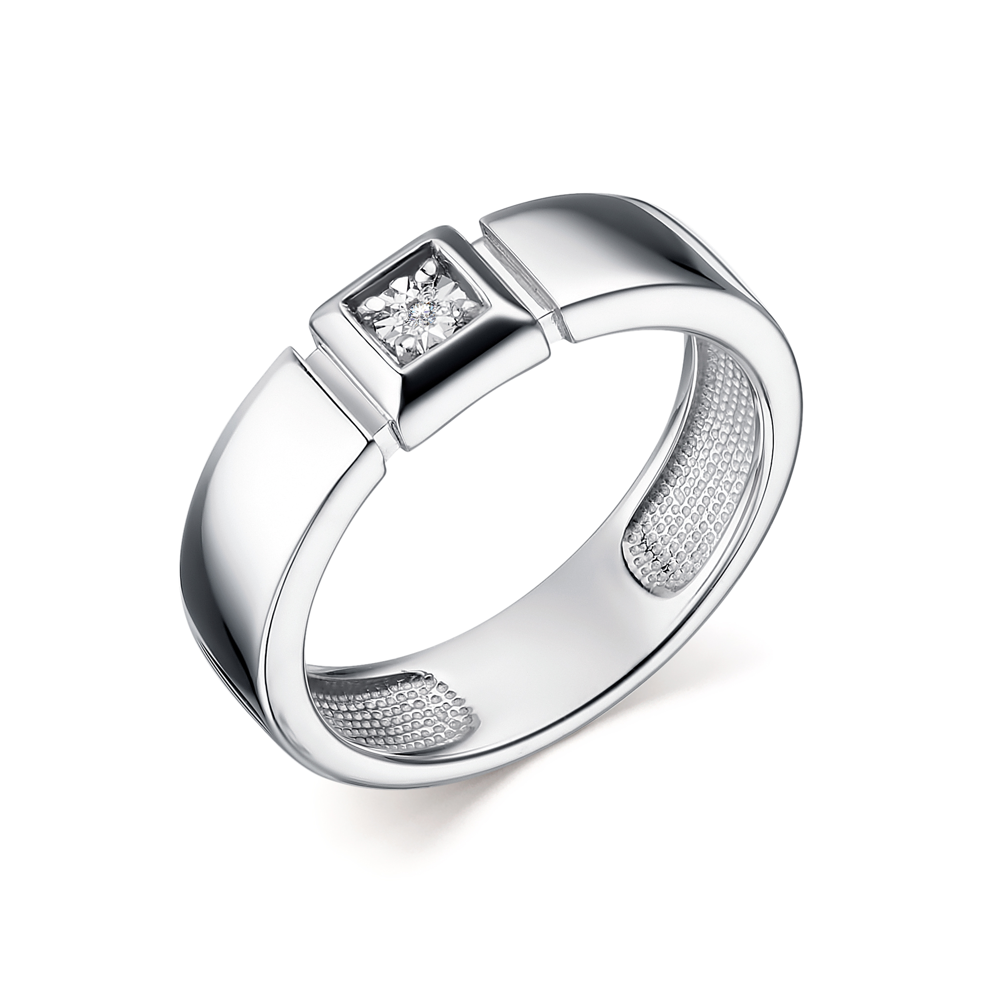 Кольцо из серебра с камнем Бриллиант фото, цены