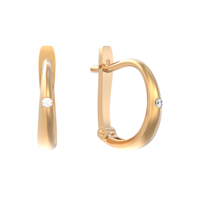 Серьги из золота с камнем Фианит фото, цены