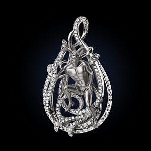 Знак из серебра с камнем Фианит фото, цены