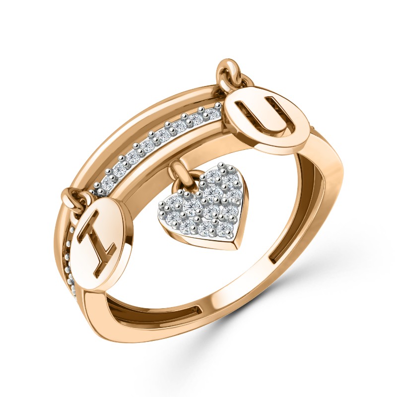 Кольцо из золота с камнем Фианит фото, цены